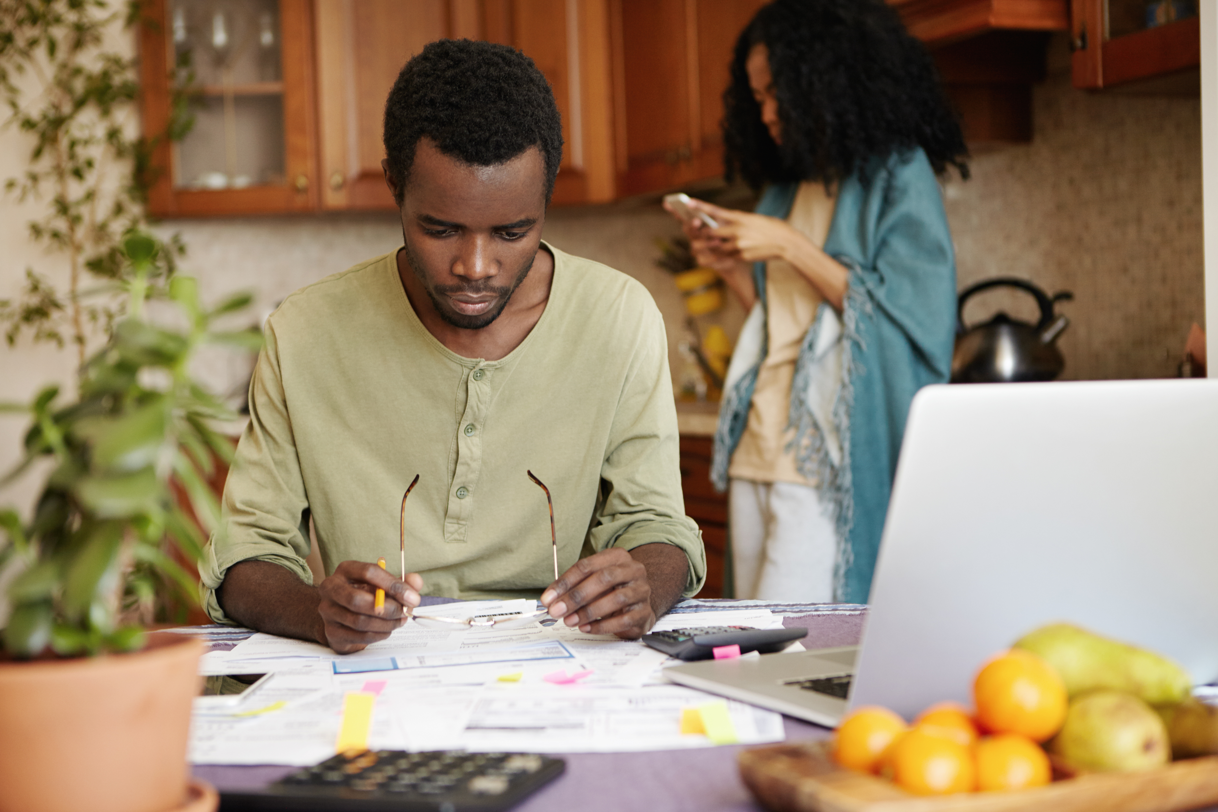 People planning finances together